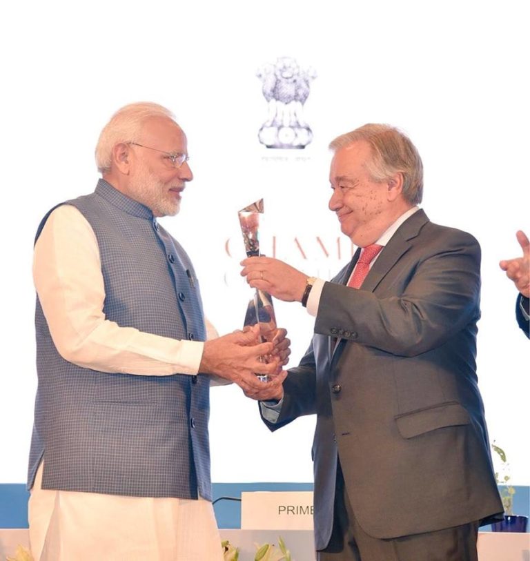 PM Modi receives UN’s ‘Champions of the Earth Award’