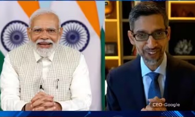 PM Modi interacts with Google CEO Sundar Pichai
