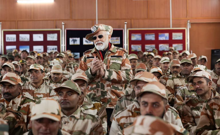 PM Modi celebrates Diwali with Jawans